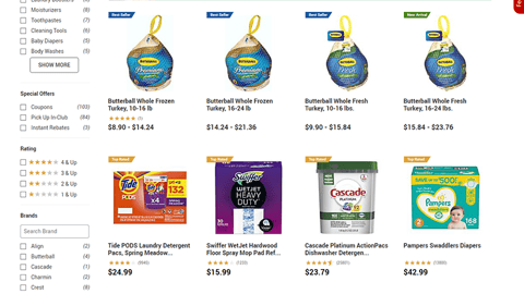 BJ's P&G 'Free Butterball Turkey' E-Com Page